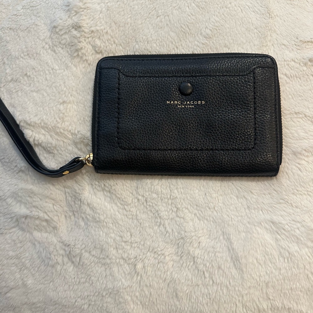 Marc Jacobs Black Leather Wristlet